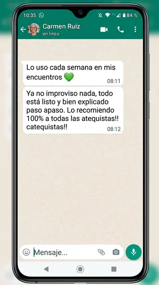 Testimonio de Carmen Ruiz por WhatsApp