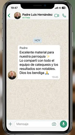 Testimonio de Padre Luis Hernández por WhatsApp